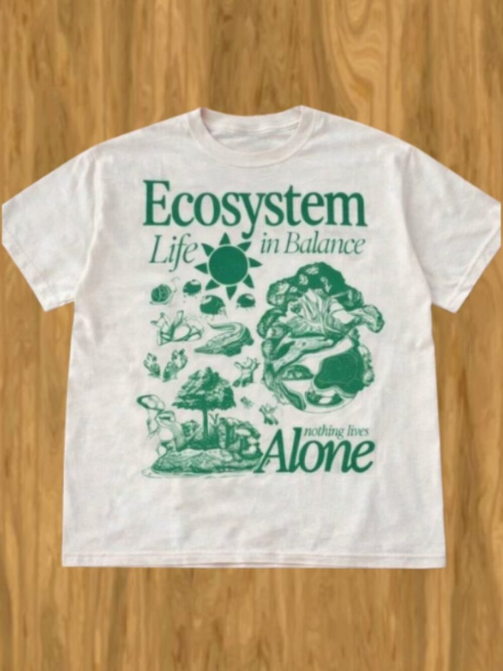 Ecosystem Nature Graphic Tee Cream Earth Science Aesthetic T-Shirt